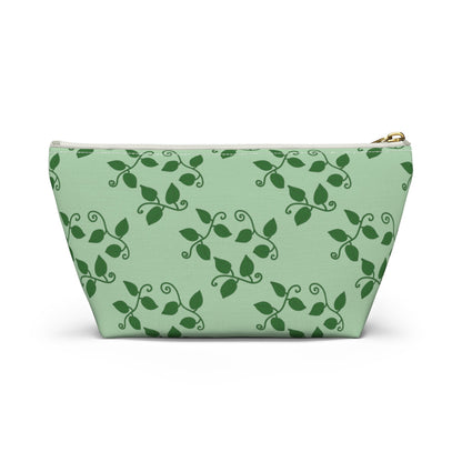 Pothos Pattern Accessory Pouch – Zippered Catch-All With T-Bottom
