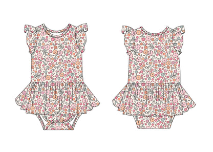 Blossom Bestie: Bodysuit Twirl Dress