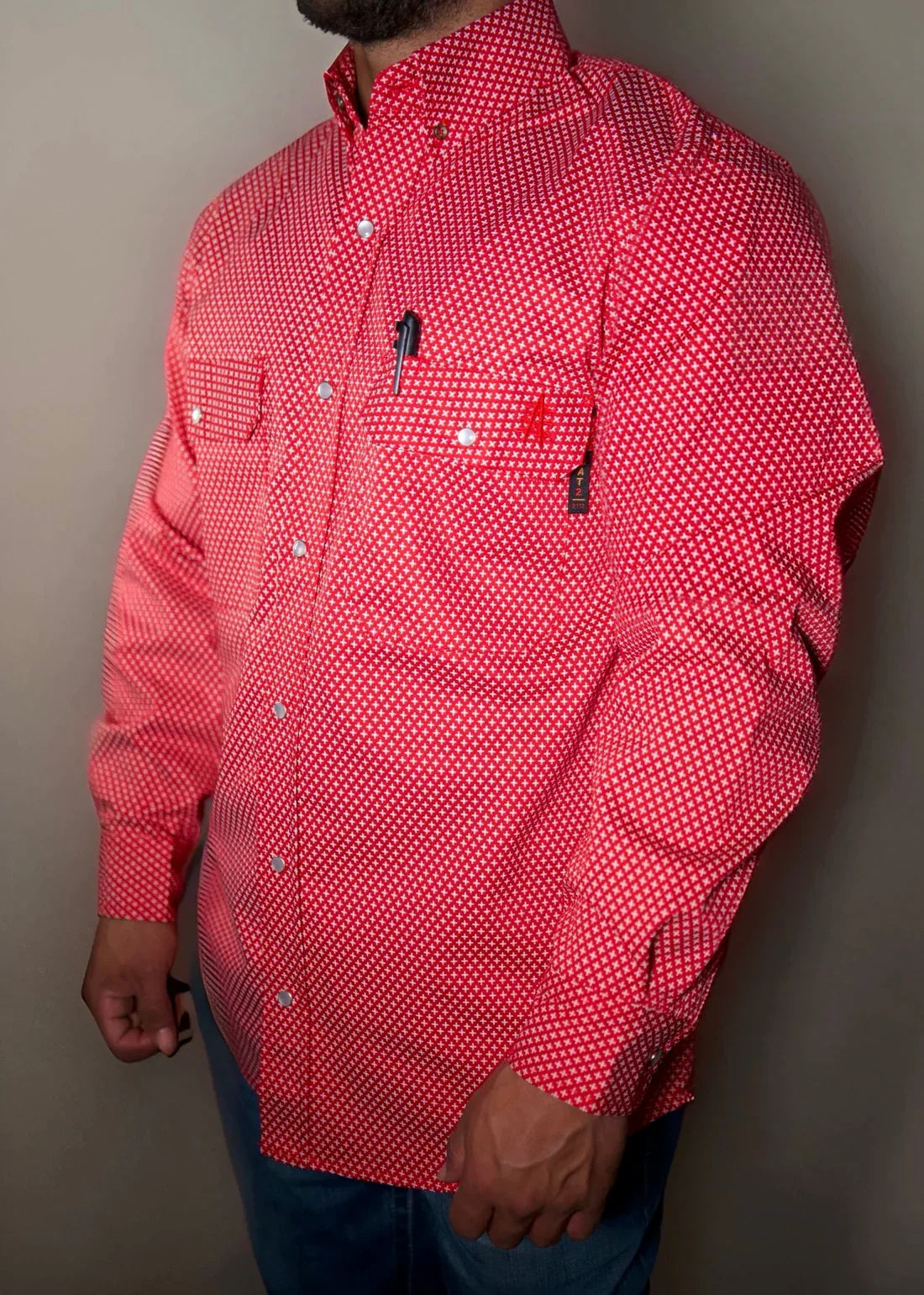 FR Pearl Snap Work shirt - Alpha Red