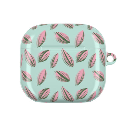 Tradescantia Nanouk Pattern Earbud Case – Slim Protective Cover With Carabiner