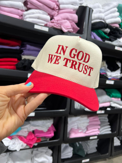 In God We Trust Embroidered Two-Tone Hat