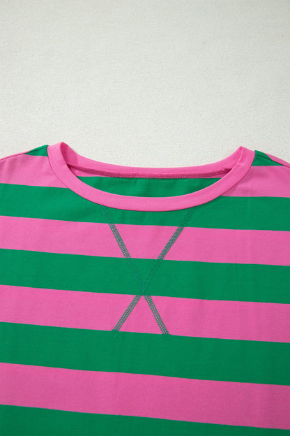 Stripe Dolman Tee & Drawstring Skort Set