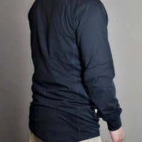 FR 3-Button Henley Shirt - Black