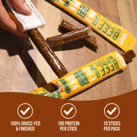 Plain Beef Meat Sticks - 100% Grass-Fed & Finished