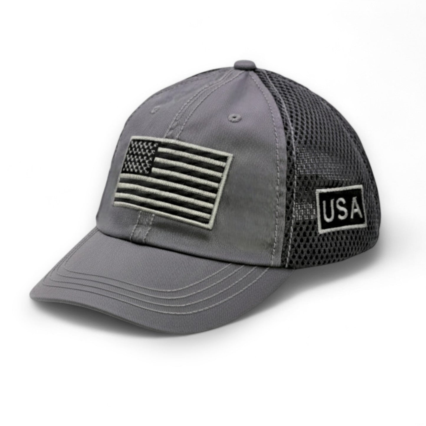 USA Tactical Trucker Cap – Double Mesh Back American Flag Hat