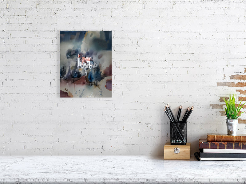 Mystical Castle Fine Art Print - Abstract Wall Decor, Home Office Decor, Gift for Art Lovers, Cozy Living Room Accent