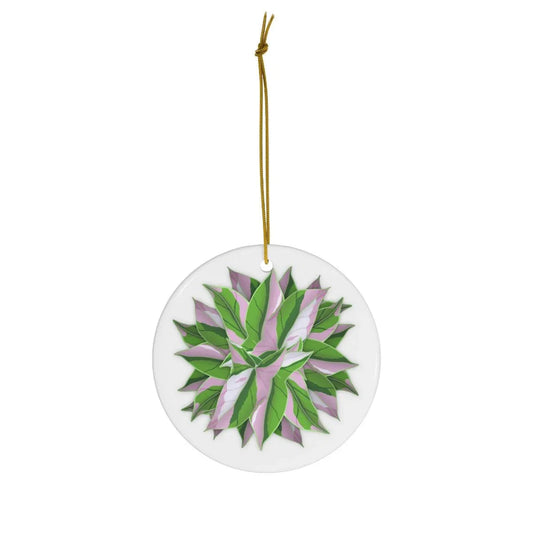 Syngonium Tricolor Ceramic Ornament – Holiday Decor