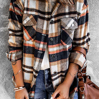 Multicolor Plaid Casual Button Up Flannel Shacket Anytime