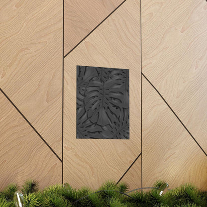 Charcoal Monstera Botanical Print – Unframed Wall Art