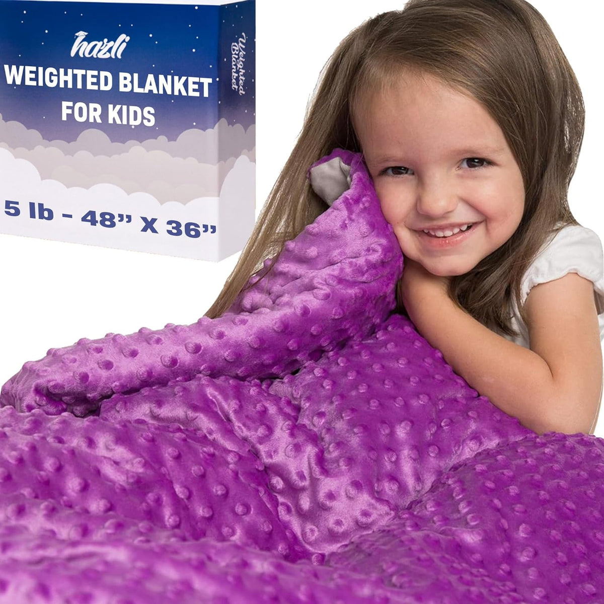 10 Lbs 48'' x 72'' Weighted Blanket for Kids with Removable Cover