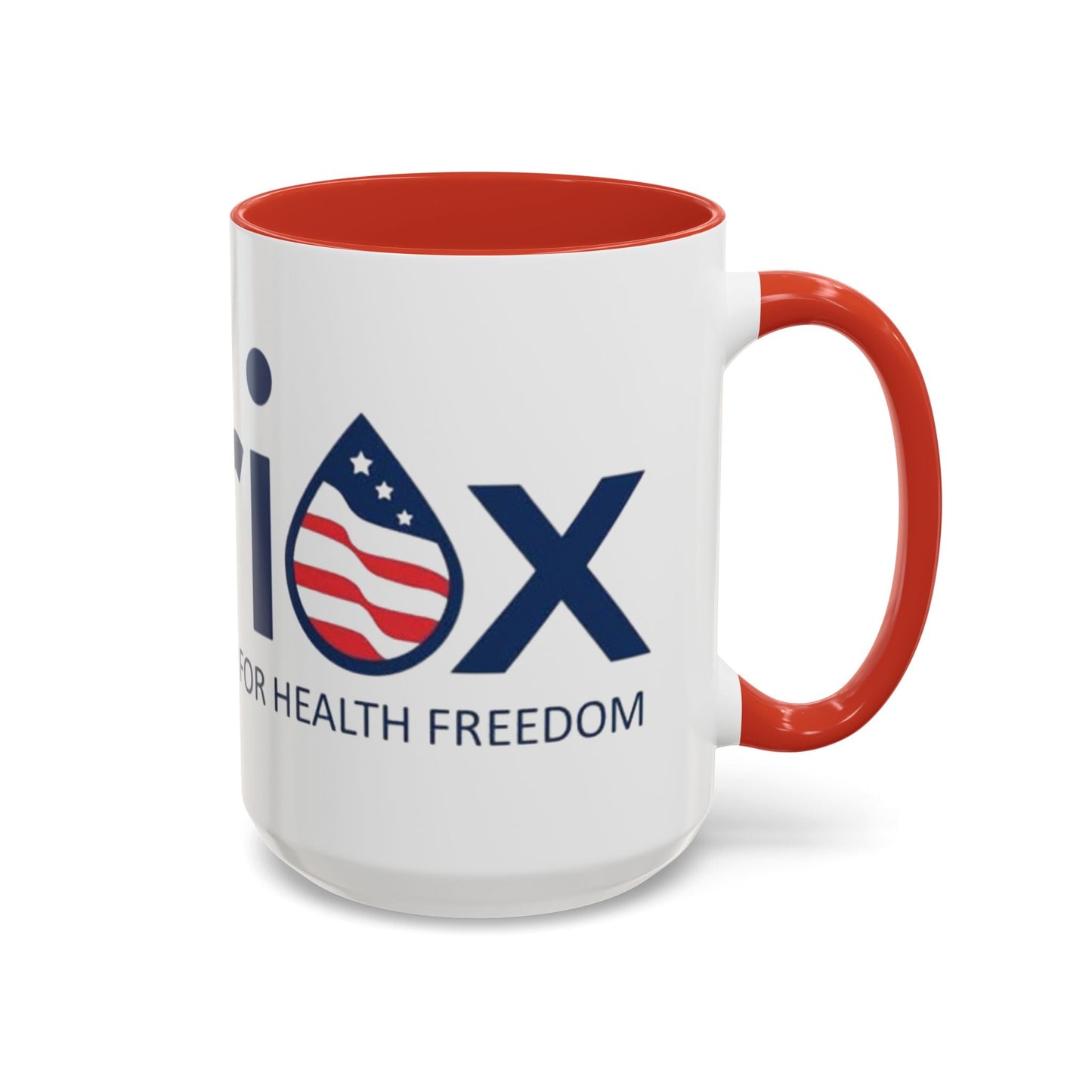 Patriox Accent Coffee Mug — American Flag Drop Logo, 'Water for Health Freedom'