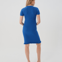 Short Sleeve Knit Maternity Dress with Playful Hem Detail