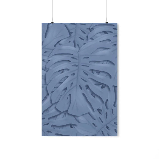 Blue Monstera Botanical Print – Unframed Wall Art