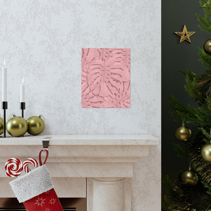 Soft Pink Monstera Botanical Print – Unframed Wall Art
