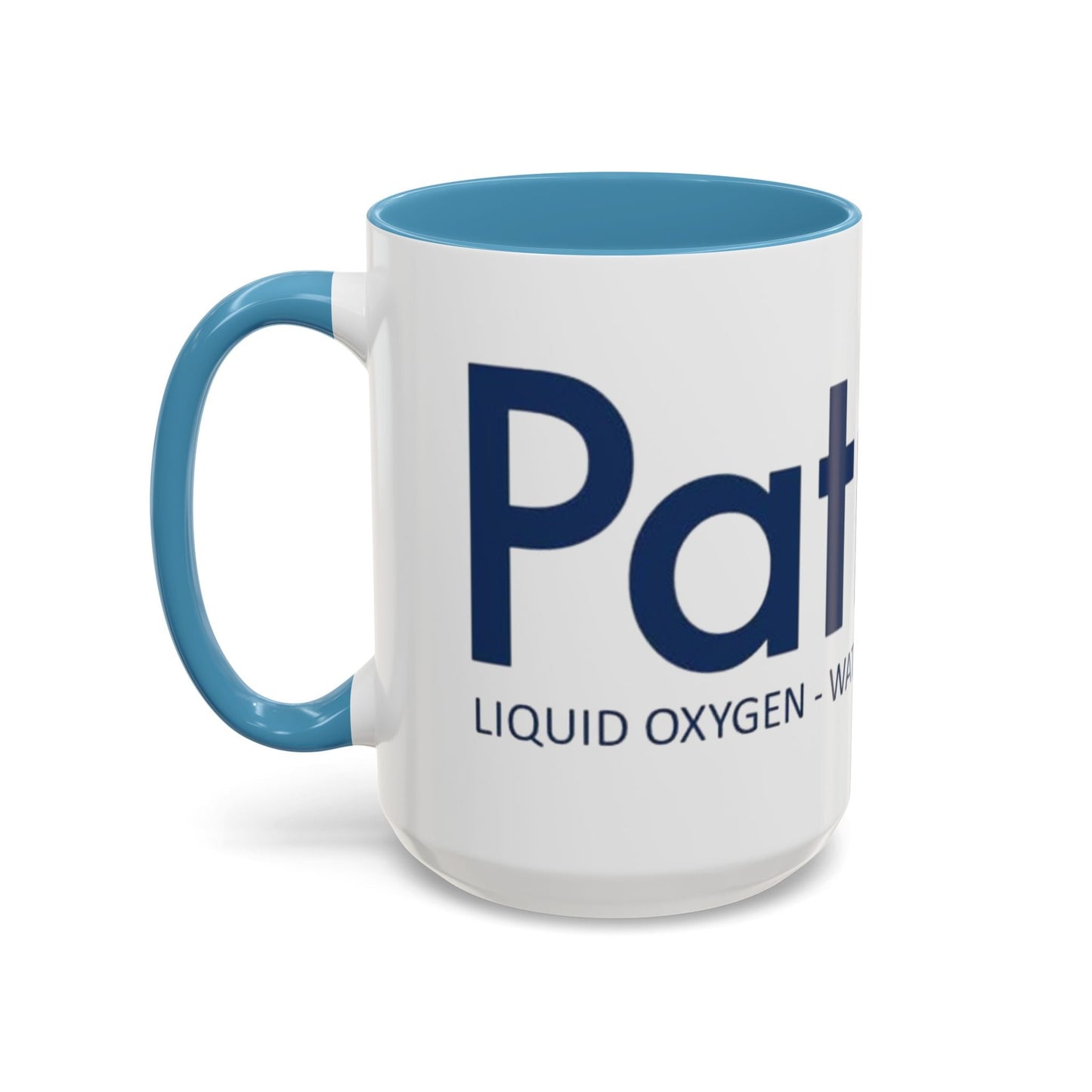 Patriox Accent Coffee Mug — American Flag Drop Logo, 'Water for Health Freedom'