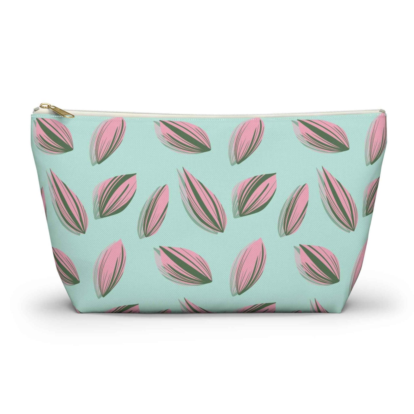Tradescantia Nanouk Pattern Accessory Pouch – Zippered Catch-All With T-Bottom