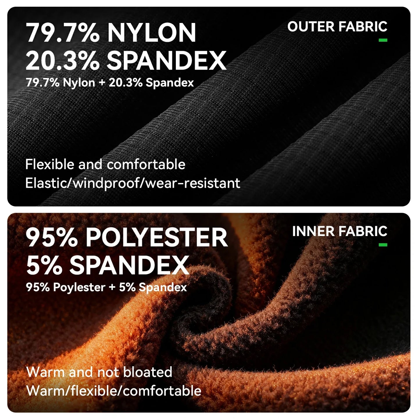 ROCKBROS Winter Sports Fleece Pants – Windproof & Soft for 32~41℉