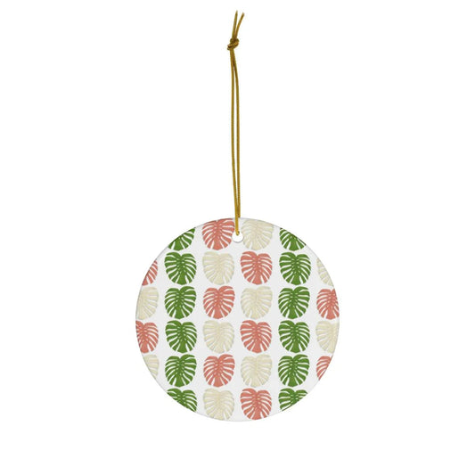 Monstera Pattern Ceramic Ornament