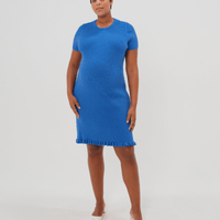 Short Sleeve Knit Maternity Dress with Playful Hem Detail