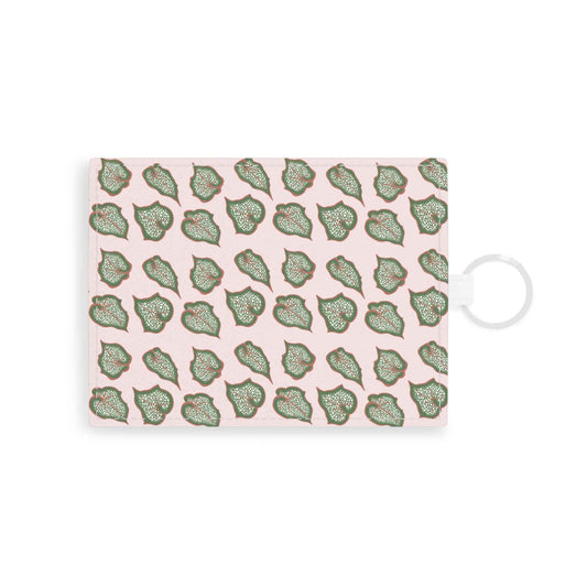 Begonia Pattern Card Holder – Vegan Leather Slim Wallet