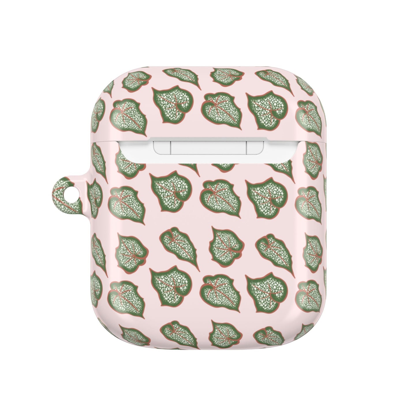Begonia Pattern Earbud Case – Slim Protective Cover With Carabiner