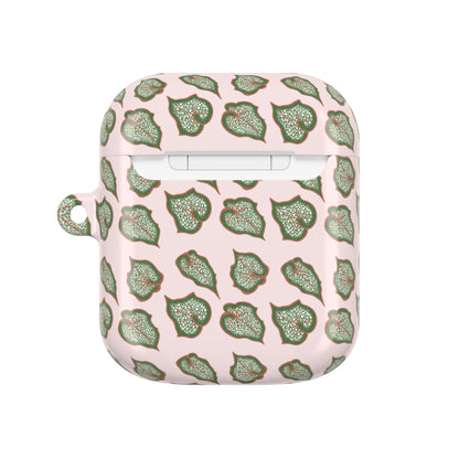 Begonia Pattern Earbud Case – Slim Protective Cover With Carabiner