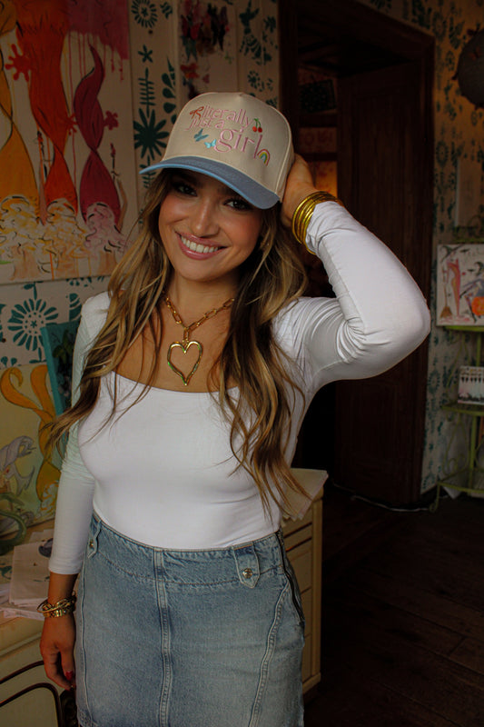 LITERALLY JUST A GIRL ICON CANVAS CAP