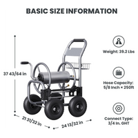 Garden Hose Reel Cart-4 Wheels-Heavy Duty