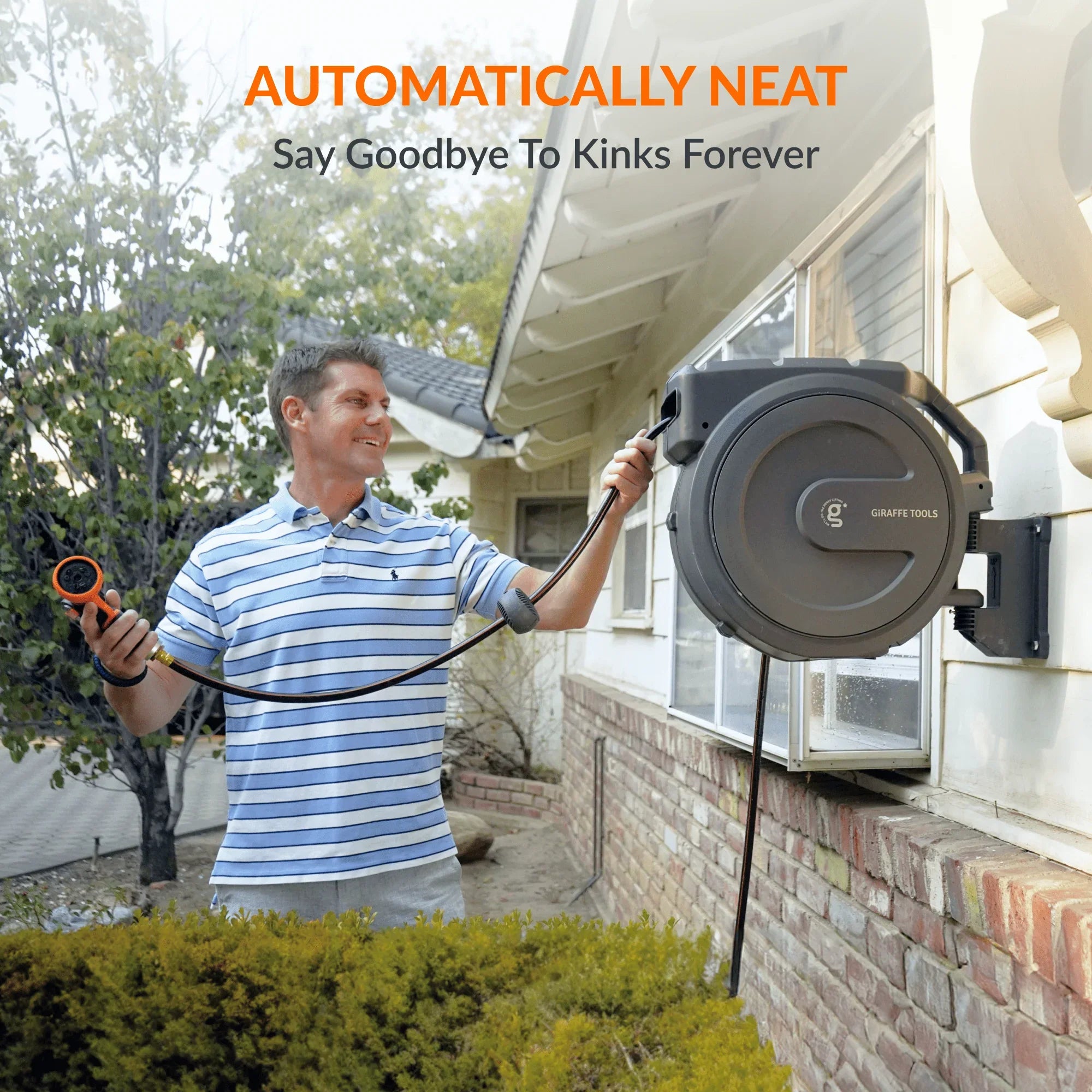 Retractable Garden Hose Reel 62ft-155ft