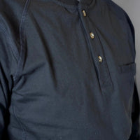 FR 3-Button Henley Shirt - Black