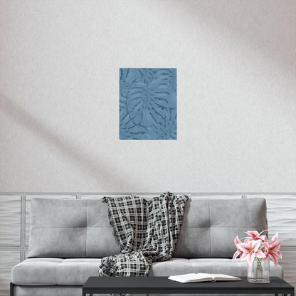 Cerulean Monstera Botanical Print – Unframed Wall Art