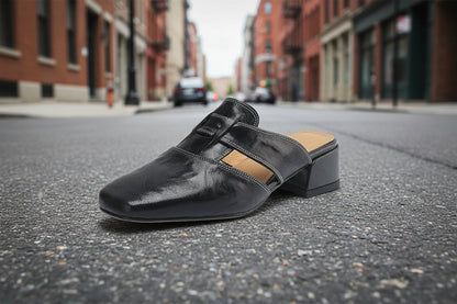 Retro Closed Toe Half Slippers