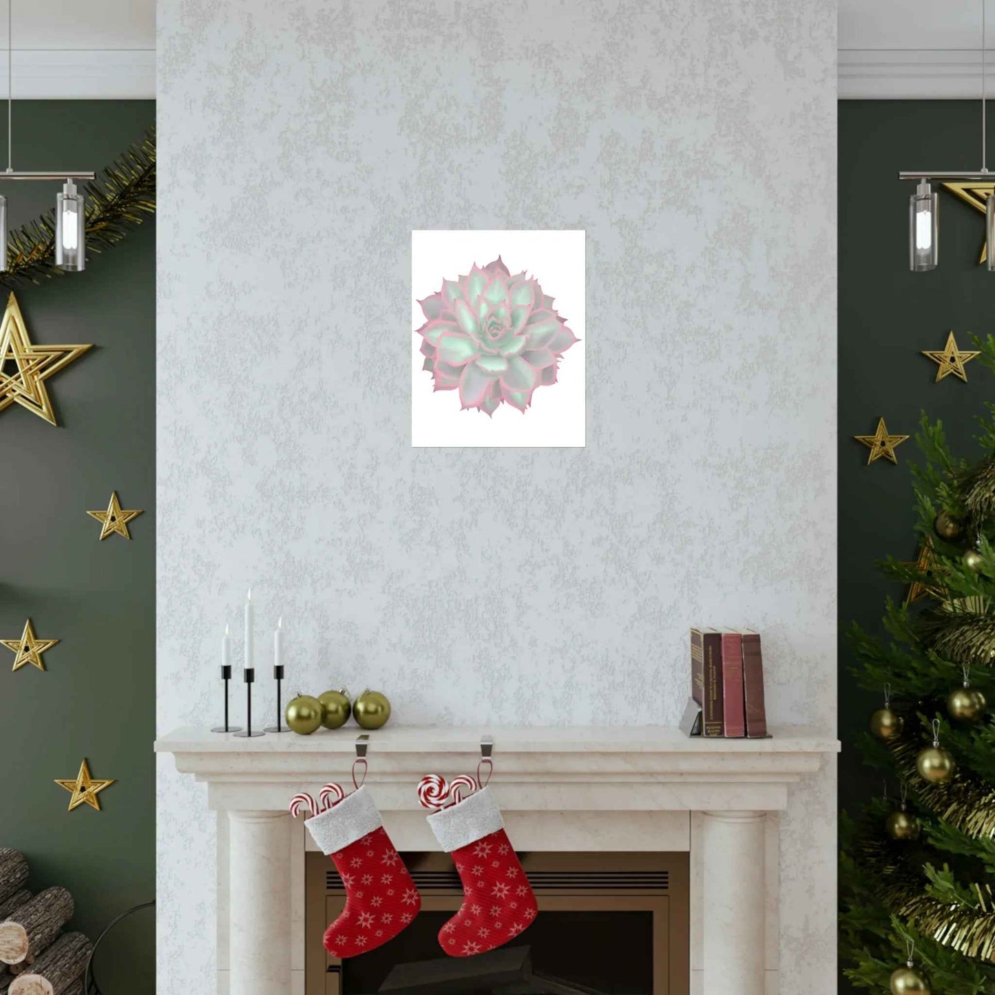 Echeveria Violet Queen Succulent Botanical Print – Unframed Wall Art