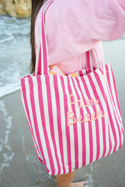 Harbor Canvas Striped Tote