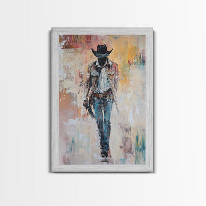 Cowboy, Vintage Horse Art, Southwest Wall Art, Rustic Wall Art, Canvas Print, Above Couch Art, Bedroom Art, Farmhouse Art