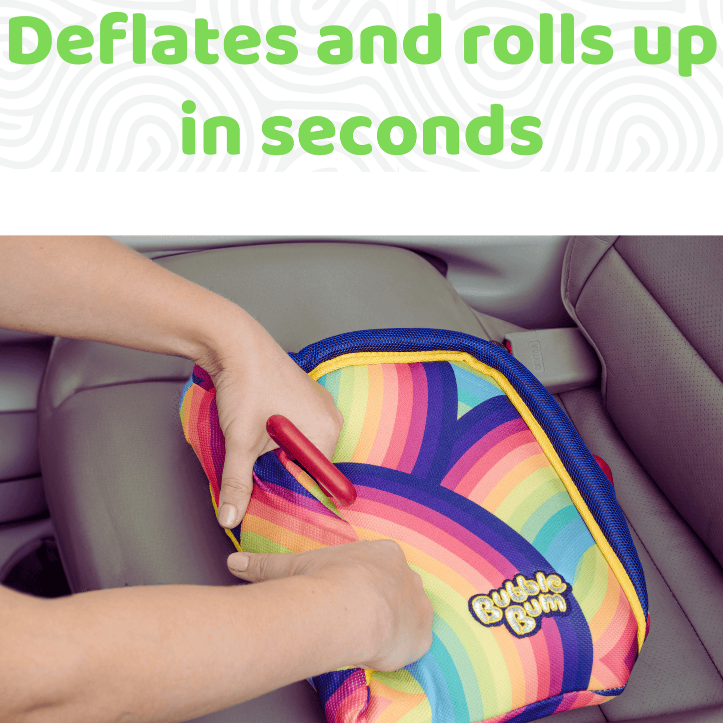 BubbleBum Inflatable Car Booster Seat - Travel Booster Seat - Rainbow Style ✔️