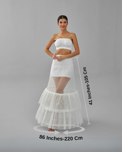 Trumpet Wedding Dress Underskirt, White Petticoat Skirt