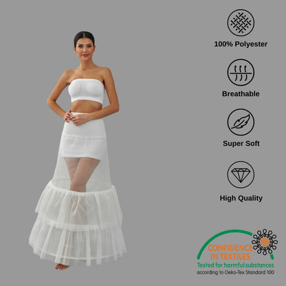 Trumpet Wedding Dress Underskirt, White Petticoat Skirt
