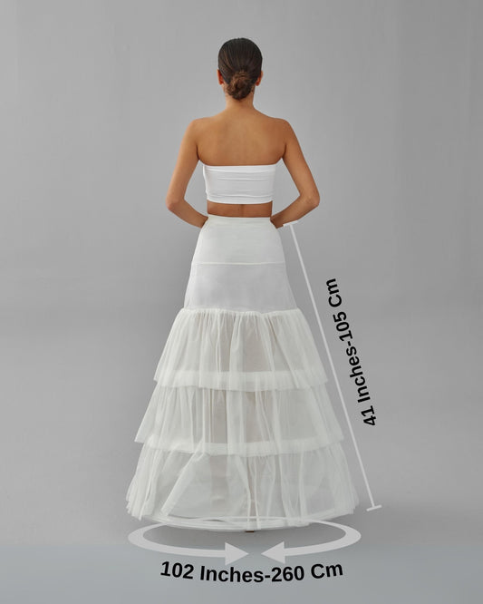Mermaid Wedding Dress Underskirt, White Petticoat Skirt