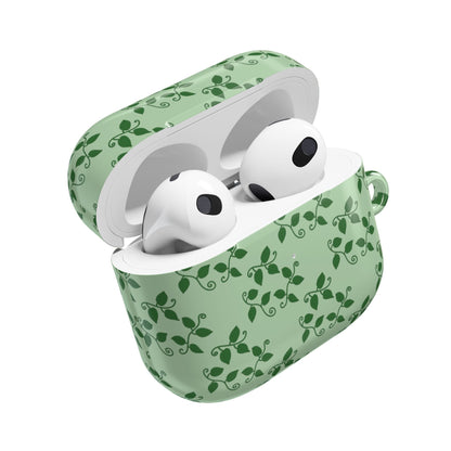 Pothos Pattern Earbud Case – Slim Protective Cover With Carabiner