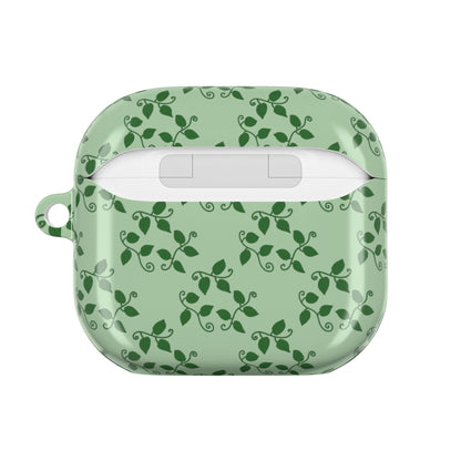 Pothos Pattern Earbud Case – Slim Protective Cover With Carabiner