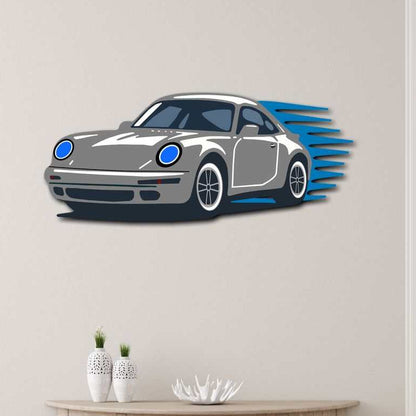 Garage wall decor steel art Performance Coupe Steel Wall Art