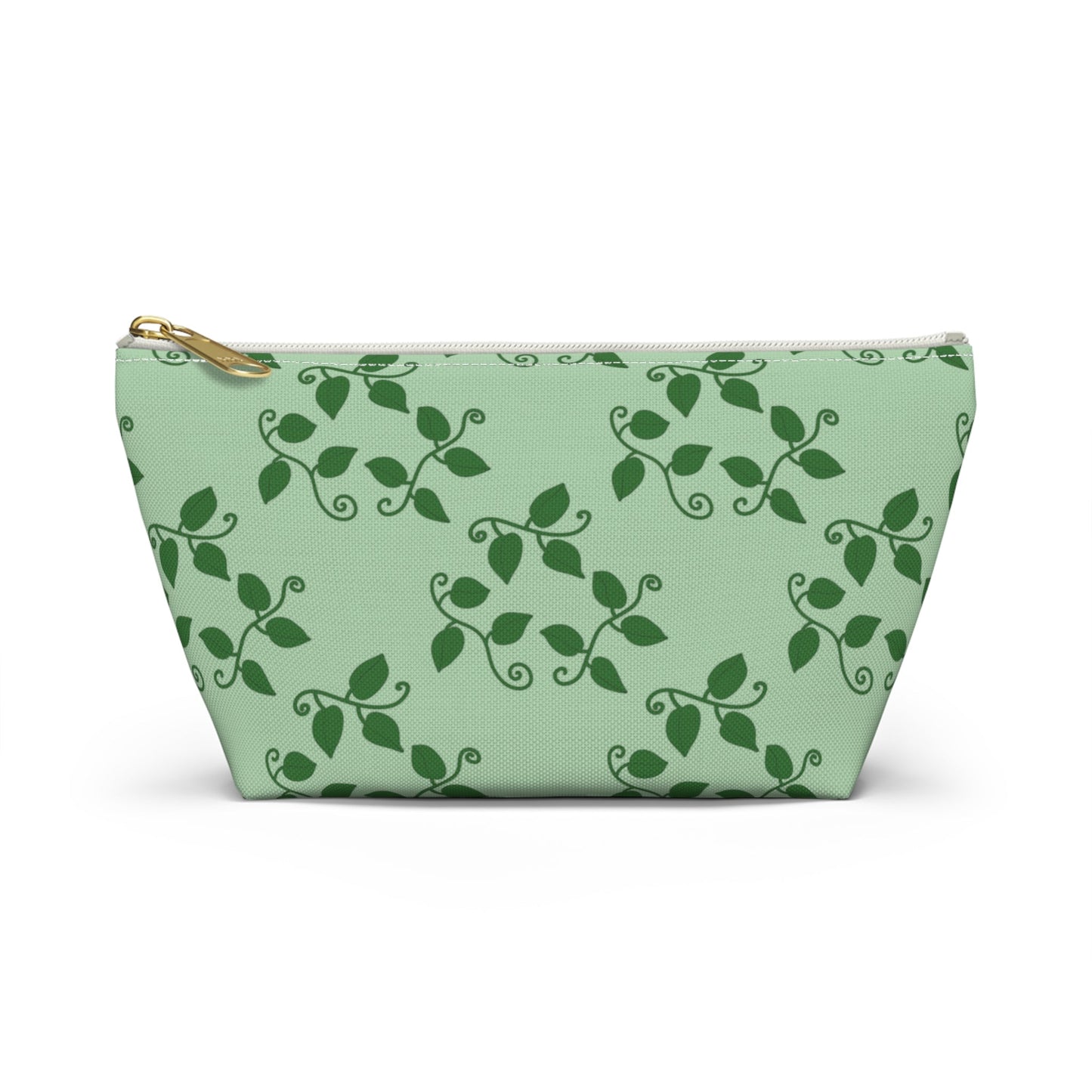 Pothos Pattern Accessory Pouch – Zippered Catch-All With T-Bottom