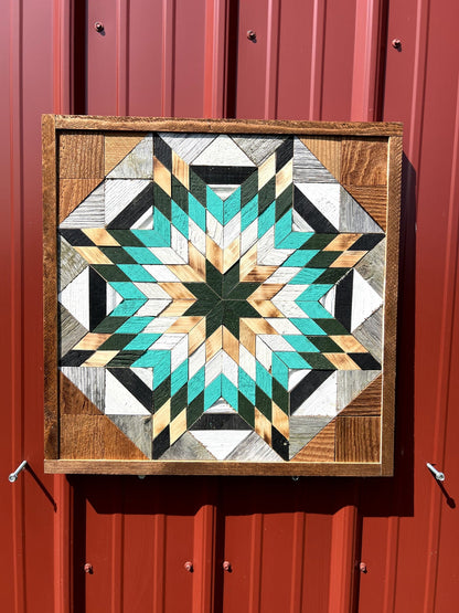 Amish Handmade Barn Quilt - Square (20.75 in x 20.75 in x 1 in)