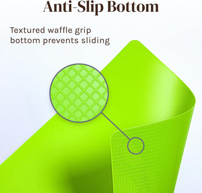 Cooler Kitchen Bamboo Cutting Board Set with 6 Color Coded Flexible Plastic Mats with Food Icons, Labeled Cutting Boards for Kitchen with Holder - BPA-Free Wooden, Dishwasher Safe, Large