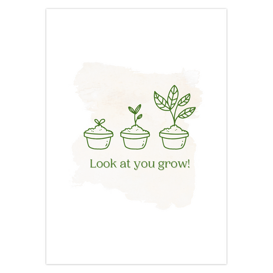 Plant Growth Graduation Card – Blank Inside With Envelope
