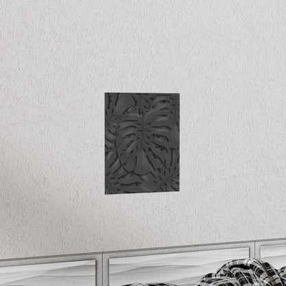 Charcoal Monstera Botanical Print – Unframed Wall Art