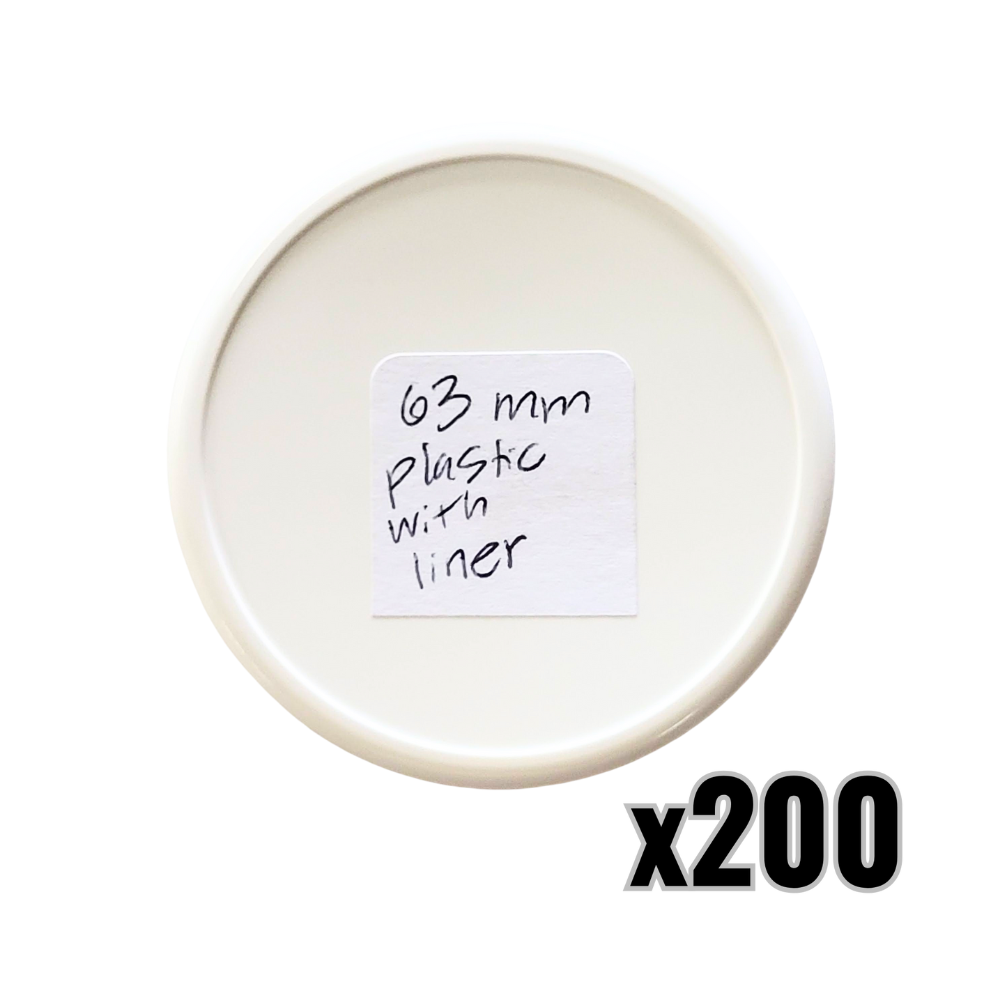 63mm Plastic Lids with Liner