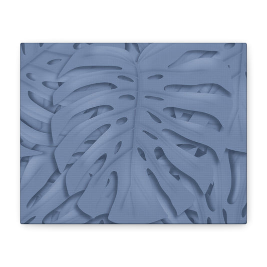 Blue Monstera Canvas Print – Botanical Wall Art