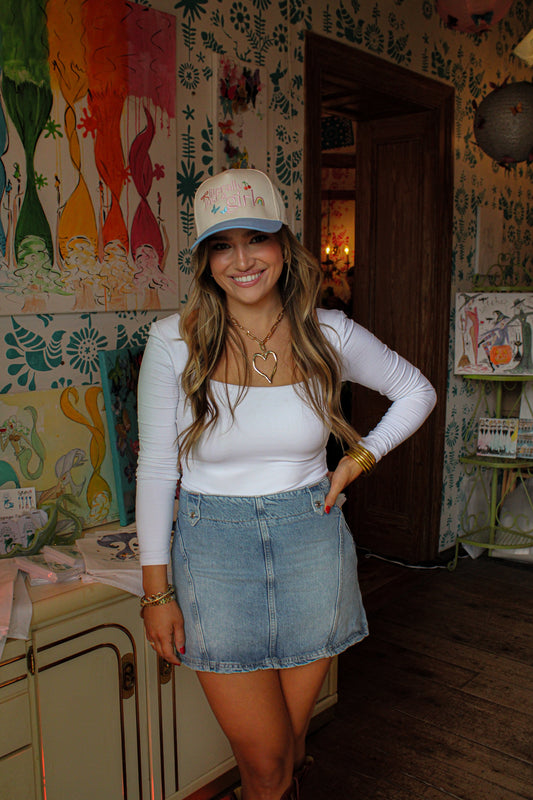 LITERALLY JUST A GIRL ICON CANVAS CAP